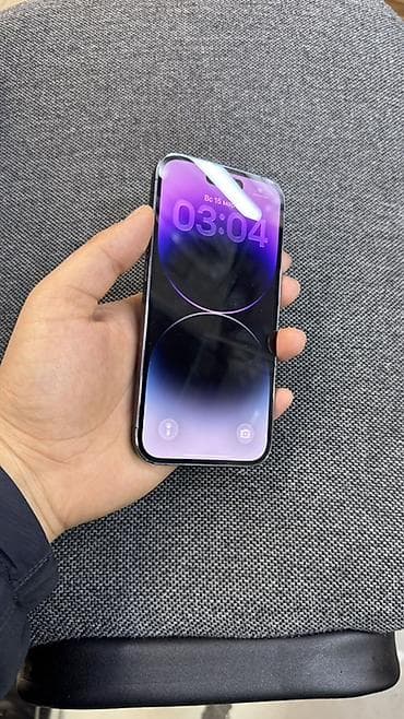 Apple iPhone: IPhone 14 Pro, Б/у, 256 ГБ, Deep Purple, Защитное стекло, 93 % — 2