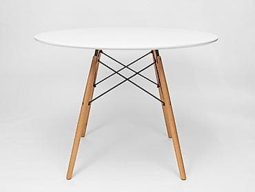 Кухонные столы: Стол Eames круглый Цвета: белый, черный. диаметр 100см, высота 75см — 1