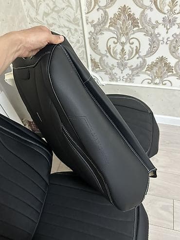 чехол для сидении: Чехлы Кожаные, С подушкой, цвет - Черный, Новый, Самовывоз — 10