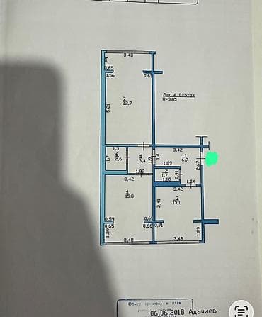 Батирлер: 2 бөлмө, 66 м², 106-серия жакшыртылган, 8 кабат — 2