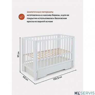одиночный спальный: Детская кроватка с маятником и ящиком - Классическая прямая кроватка — 4