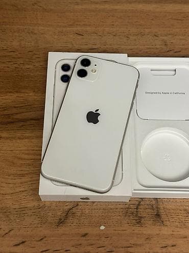 Мобильные телефоны и аксессуары: IPhone 11, Б/у, 128 ГБ, Белый, Коробка, 67 % — 1