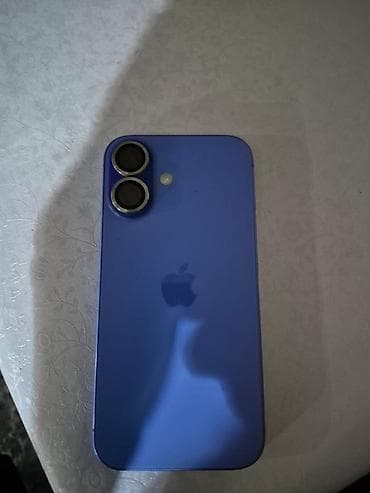 афон 14: IPhone 16, Б/у, 128 ГБ, Синий, Зарядное устройство, Чехол, Коробка, 97 % — 3