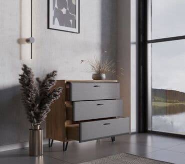 зеркалы: Грэйс Комод KOM3S, дуб наварра/графит, БРВ Брест Коллекция: Grace — 4