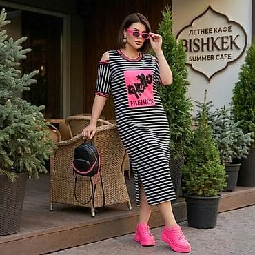 Повседневное платье, Лето, Длинная модель, Лен, Сарафан, 2XL, 3XL, 4XL