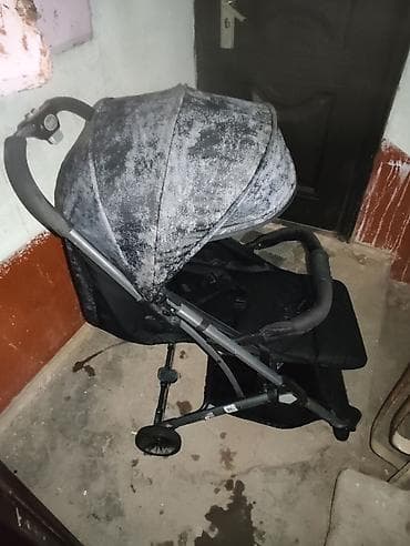детские коляски 3 в 1: Коляска, цвет - Черный, Б/у — 1