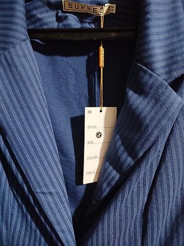 Рубашки: Женский легкий пиджак SUPREZ - Цвет: темно‑синий с тонкой — 4