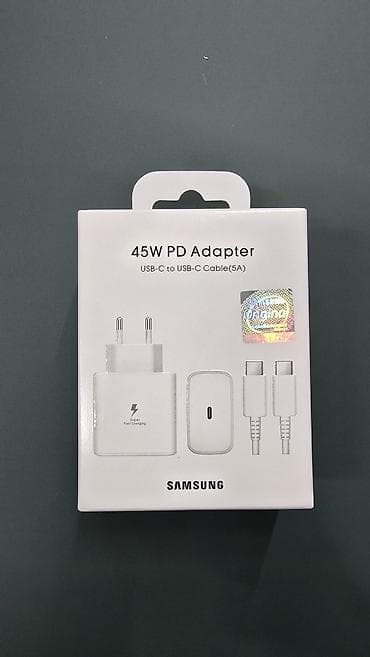 Адаптер быстрой зарядки Samsung 45W PD с кабелем USB‑C to USB‑C (5A)