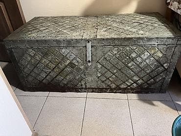 архивный короб: Сундук, Б/у, Другое назначение, Железо, Самовывоз, цвет - Серый — 1