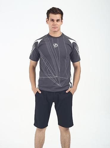 Мужская спортивная футболка с коротким рукавом. - Цвет: темно‑серый с