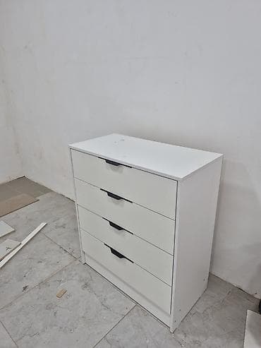 Кийим үчүн комод, Жаңы, Күзгүсүз, ЛДСП, түсү - Ак, Акысыз жеткирүү