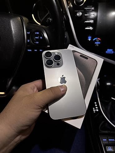 iphone x pro: IPhone 15 Pro, Б/у, 256 ГБ, Natural Titanium, Коробка, 89 % — 1