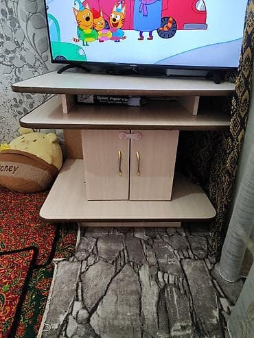 Тумба и подставка для телевизора, Напольная, ЛДСП, Самовывоз, цвет - Бежевый