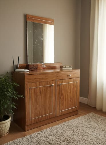 шкаф металлический для документов: Спальный гарнитур, Трюмо, Дерево, цвет - Коричневый — 1