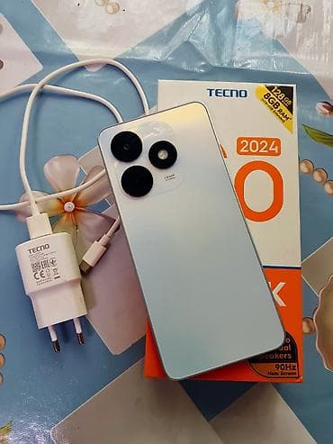 Техника жана электроника: Tecno Spark Go 2024, Жаңы, 128 ГБ, түсү - Көгүлтүр, 2 SIM — 1