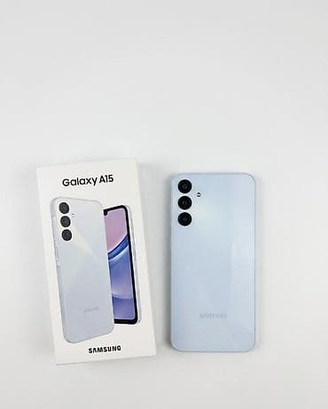 Samsung Galaxy A15, Б/у, 128 ГБ, цвет - Голубой, 2 SIM