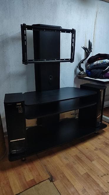 Тумба и подставка для телевизора, Б/у, Напольная, Самовывоз, цвет - Черный at lalafo.kg Тумба и подставка для телевизора, Б/у, Напольная, Самовывоз, цвет - Черный