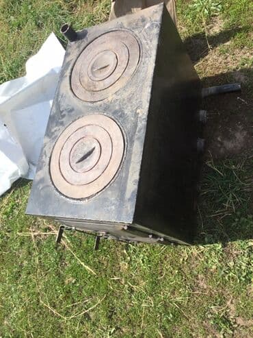 купить тачку садовую: Металлическая печь с двумя конфорками. Подходит для приготовления пищи — 1