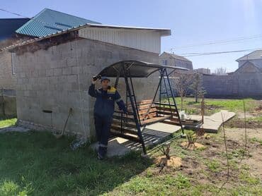 садовая пила: Садовые качели Металл, Со спинкой, С крышей — 3