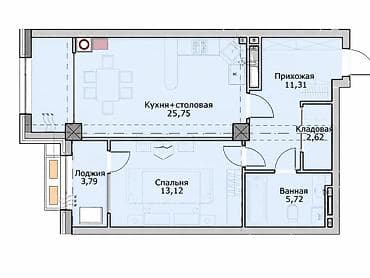 Продажа квартир: 2 комнаты, 63 м², Элитка, 9 этаж, Готовая ПСО (под самоотделку) — 2