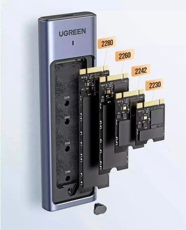 внешний жесткий диск бишкек: UGREEN CM559, SSD M.2 NVMe/SATA, 10Gbps. Новый в упаковке. В наличии — 4