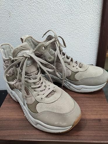 Бежевые утеплённые полусапоги-угги - Цвет: светло-бежевый/молочный -