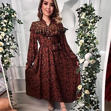 для балета: Повседневное платье, Made in KG, Осень-весна, Длинная модель, Вискоза, Бохо, XL, 2XL, 3XL — 1