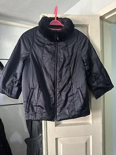 Айымдардын кийими: Женская укороченная куртка черного цвета. - Материал верха: плотная — 1