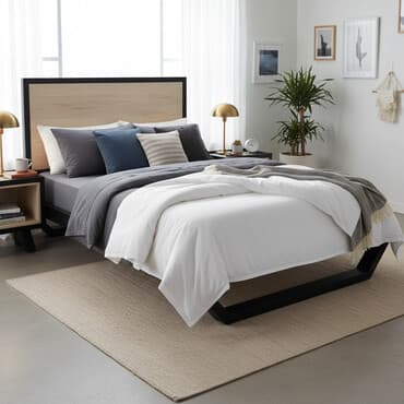 кровать железный: Спальный гарнитур, Двуспальная кровать, Металл, цвет - Черный — 1