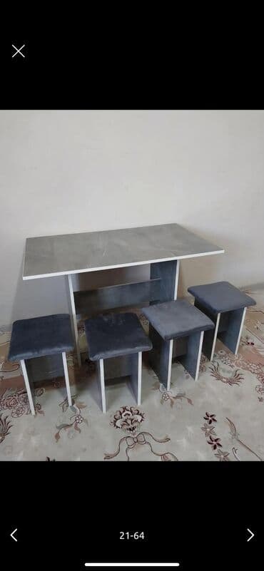 мебельный цех адреса: Кухонный стол и стул, Новый, Платная доставка, цвет - Белый — 1