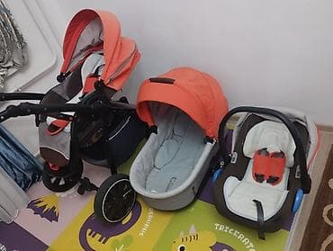 польские коляски 3 в 1: Коляска, Другой бренд, цвет - Коричневый, Б/у, Самовывоз — 3