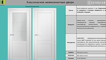 Классические межкомнатные двери «Классик белый шёлк» - Дизайн — 1