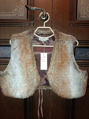 меховые безрукавки: Другие жилеты цвет - Коричневый — 2