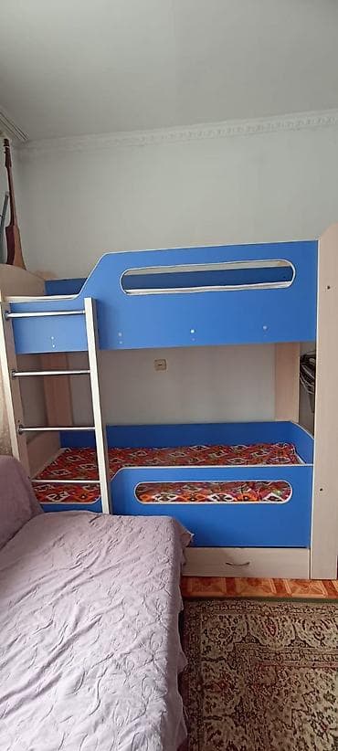 third edition solution: Двухъярусная детская кровать, ЛДСП, цвет - Синий — 1