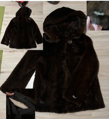 вечерние бордовые платья: Элегантная коричневая шуба с капюшоном. Застегивается на одну пуговицу — 1