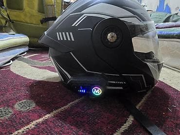Спорт жана эс алуу: Мотошлем ANDES Helmet, серия Mecha с комплектом Bluetooth - Тип — 2