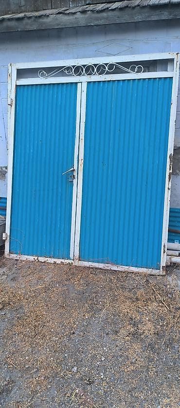 продаю овец: Двухстворчатые металлические ворота из профнастила - Конструкция — 1