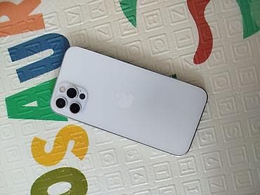 iphone kg: IPhone 12 Pro, Б/у, 128 ГБ, White Titanium, Зарядное устройство, Кабель, 73 % — 3