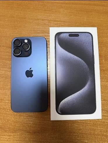 IPhone 15 Pro Max, Б/у, 256 ГБ, Blue Titanium, Чехол, Коробка, 84 %