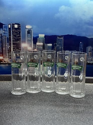 ош саат: Набор фирменных бокалов «Сибирская Корона» и «Клинское» в отличном — 5