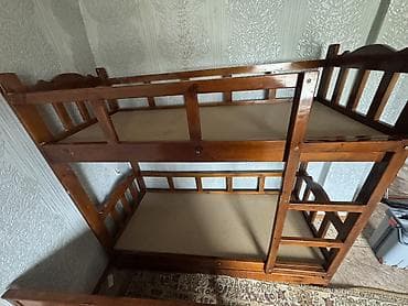 Двухъярусная деревянная кровать из массива (сосна/ель), классический — 3