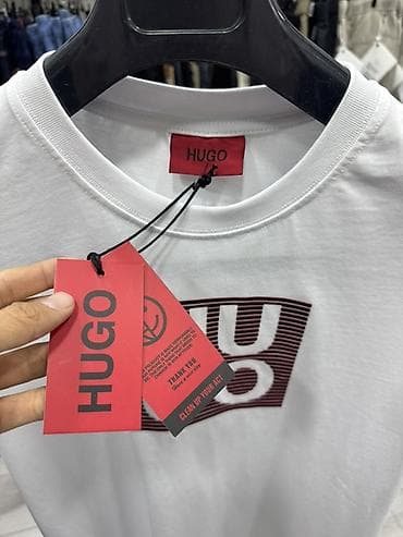 Эркектер кийими: Эркектердин футболкасы, S, M, L, Hugo Boss, Жаңы, түсү - Ак, Өзү алып кетүү — 2