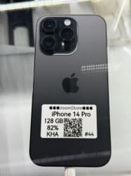IPhone 14 Pro, Б/у, 128 ГБ, Черный, Защитное стекло, 82 %