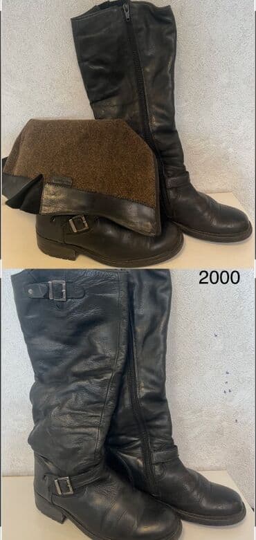 сапоги зимние женские натуральная кожа натуральный мех распродажа: Женская зимняя обувь, несколько моделей: 1) Высокие коричневые сапоги — 9