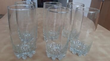 ваза бокал: Продаю стаканы стекло, N1: 6шт, высота14см 550с, N2: 6шт, высота15см — 4