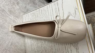 Балетки женские, молочного/кремового цвета - Классическая модель с