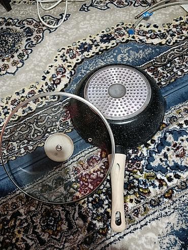 скупка бутылки: Сковорода с крышкой, глубокая - Материал: литой алюминий с — 1