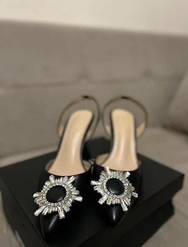 Женские туфли-сланги на каблуке - Цвет: черный - Формат: slingback