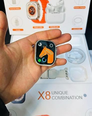 xiaomi mi band 8: Набор X8 🔥 Смарт-часы Ultra + наушники + аксессуары Идеальный — 2