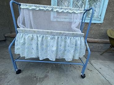 детские коляски люльки: Люлька, Б/у, Колыбель, Металл, цвет - Голубой, Самовывоз — 1
